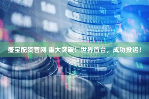 盛宝配资官网 重大突破！世界首台，成功投运！